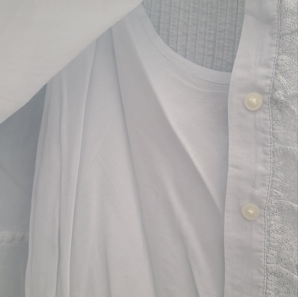 J. Crew Lace-trim cinched-waist top in cotton voile - Picture 2 of 6